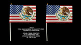 2 Pack Mexico Mexican USA American Flag / Flags - 5.5" x 8.1" Each