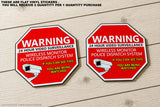 Warning 24 Hour Video Surveillance Security Stickers Red Decal 2 Pack - OwnTheAvenue