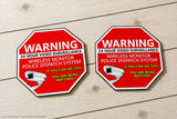 Warning 24 Hour Video Surveillance Security Stickers Red Decal 2 Pack - OwnTheAvenue