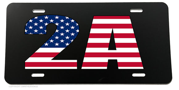 2nd Amendment 2A USA American Flag Colors License Plate Cover Model V01 - OwnTheAvenue