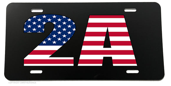 2nd Amendment 2A USA American Flag Colors License Plate Cover Model V01