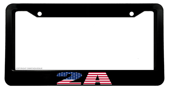 2nd Amendment 2A USA American Flag Colors License Plate Frame Model V01 - OwnTheAvenue