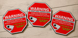 Warning 24 Hour Video Surveillance Security Sticker Red Decal 3 Pack - OwnTheAvenue