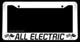 All Electric Car Sport Racing Style Electric Vehicle EV White License Plate Frame