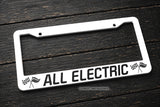All Electric Car Sport Racing Style Electric Vehicle EV White License Plate Frame
