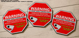 Warning 24 Hour Video Surveillance Security Sticker Red Decal 3 Pack - OwnTheAvenue