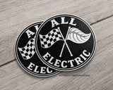 x2 All Electric EV Electric Vehicle Sport Race Carbon Fiber Style Sticker Decals