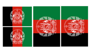x4 Afghanistan Country Flag Car Truck Window Bumper Laptop Sticker Decals - 2: 4" Inches and 2: 2" Inches