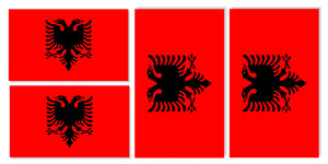 x4 Albania Albanian Country Flag Car Truck Window Bumper Laptop Sticker Decals 2"&4"