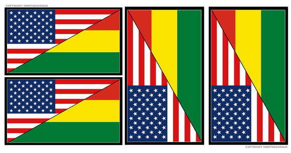 x4 Bolivia USA World American Flag Country Vinyl Sticker Decals - 2