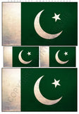4Pcs Pakistan Pakistani Vintage Style Flags Vinyl Sticker Decals 3" & 1.5"