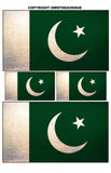 4Pcs Pakistan Pakistani Vintage Style Flags Vinyl Sticker Decals 3" & 1.5"
