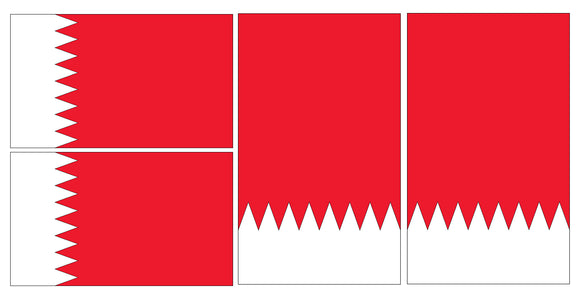 x4 Bahrain World Country Flags Sticker Decal Pack Lot - 2