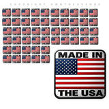 50Pcs Lot Pack Made In the USA American Flag Stickers Metallic Model - 2" Inches Each - OwnTheAvenue