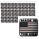 50Pcs Lot Pack Subdued Made In the USA American Flag Stickers Metallic Model - 2" Inches Each - OwnTheAvenue