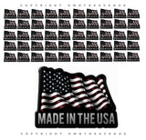 50Pcs Lot Pack Subdued - Made In the USA American Wavey Flag Stickers Metallic Model - 2" Inches Each - OwnTheAvenue