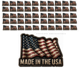 50Pcs Lot Pack - Made In the USA American Flag Stickers Rustic Style - 1" Inches Each - OwnTheAvenue