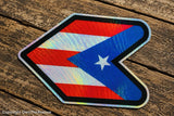 JDM Wakaba Leaf Racing Drifting Puerto Rico Flag Holographic Vinyl Decal Sticker