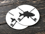 2 Pack - Fishing Car Truck Bumper Laptop Vinyl Sticker Decals 3.75" Each