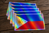 x5 Philippines Flag Auto Bumper Laptop Holographic Vinyl Sticker Decals 4"