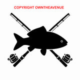 2 Pack - Fishing Car Truck Bumper Laptop Vinyl Sticker Decals 3.75" Each