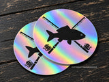 2 Pack - Fishing Car Truck Bumper Laptop Holographic Vinyl Sticker Decals