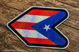 JDM Wakaba Leaf Racing Drifting Puerto Rico Flag Holographic Vinyl Decal Sticker