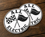 x2 All Electric EV Electric Vehicle Sport Race Drift Vinyl Sticker Decals 4"