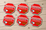 Warning 24 Hour Video Surveillance Security Sticker Red Decal 6 Pack - OwnTheAvenue