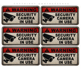 6 Pack - Warning Video Surveillance Security Burglar Alarm Vinyl Sticker Decals Rustic Style - 3.5" Inches Long Each - OwnTheAvenue