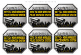 6 Pack - Warning Protected by CCTV Sticker 24 Hour Surveillance Camera Decals Metallic Model - 3" Inches Long Each - OwnTheAvenue