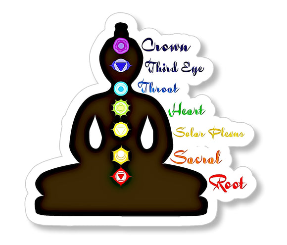 7 Chakras Meditation Yoga Car Truck Window Bumper Laptop Vinyl Sticker Decal