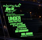 7 Pack / Lot JDM Racing Drifting Luminescent Holographic Vinyl Sticker Decals - OwnTheAvenue