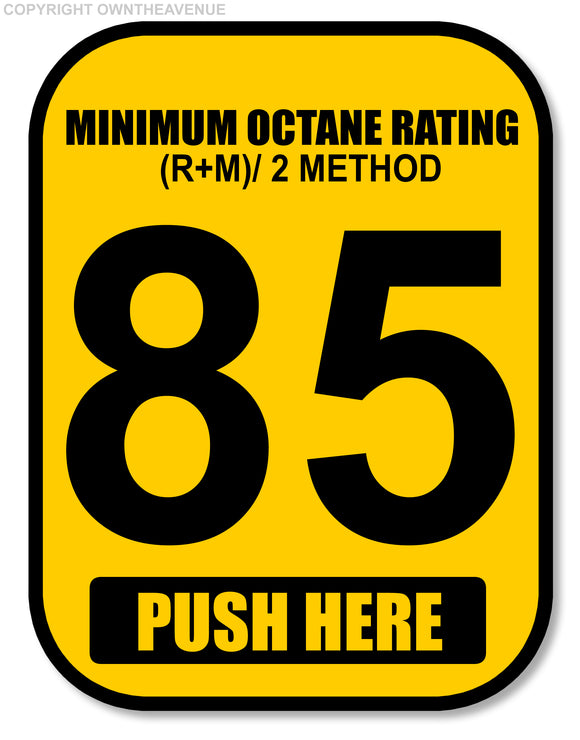 85 Octane Gas Pump Button Label Vinyl Sticker Gasoline Petrol Decal 2x2.5 Inch