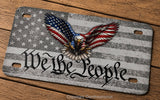 We The People USA American Flag Bald Eagle Motorcycle License Plate - OwnTheAvenue