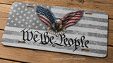 We The People USA American Flag Bald Eagle Metal License Plate - OwnTheAvenue