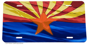 Arizona AZ Wavey Original Vintage Style Flag Auto License Plate