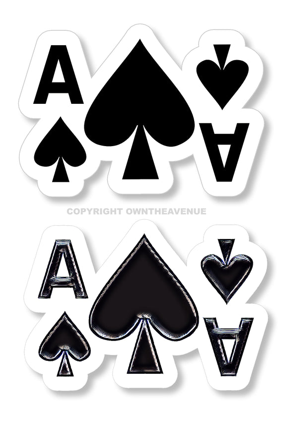 x2 Ace of Spaces Aces Rugged Distressed Vintage JDM Hot Rod Sticker Decals 3.5