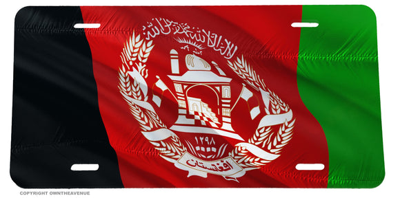 Afghanistan World Wavey Flag Country Auto License Plate