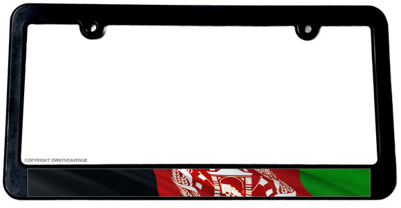 Afghanistan World Country Flag Wavey Car Truck Auto License Plate Frame