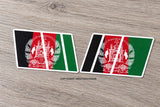 L/R Two Pack - Afghanistan Afghani Flag Racing Drifting Style Model V01 - Vinyl Sticker Decals 4" Inches Each - OwnTheAvenue
