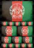 16Pcs Afghanistan World Country Flag Vintage Style Assorted Vinyl Sticker Decals - OwnTheAvenue