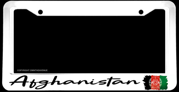 Afghanistan Afghani Vintage Style Racing Drifting White License Plate Frame