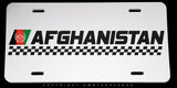 Afghanistan Flag Sport Stripe Racing Style Metal License Plate - OwnTheAvenue