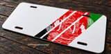 Afghanistan Afghani Flag Sport Racing Stripe Auto Metal License Plate - OwnTheAvenue