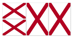 x4 Alabama AL Flag Vinyl Sticker Pack Lot - 2" & 4" Inches