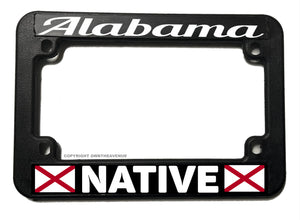 Alabama Native AL Flag Motorcycle License Plate Frame
