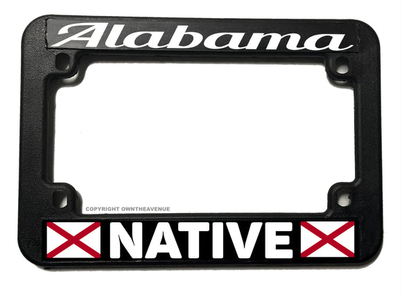 Alabama Native AL Flag Motorcycle License Plate Frame