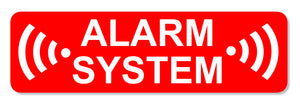 Alarm System Anti Theft Car Truck Window Bumper Label Red Vinyl Sticker Decal 3"