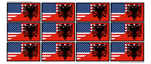 x12 Albania USA Country Flag Car Truck Window Bumper Laptop Sticker Decals 2"
